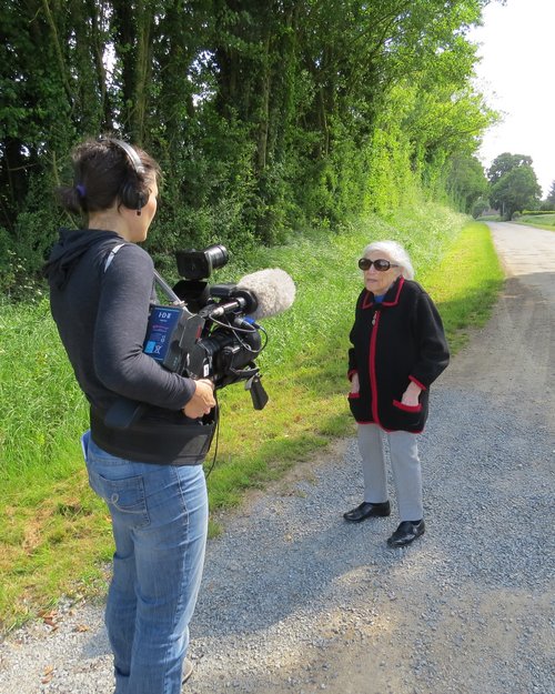 Nicola Hens and Marthe Cohn during the film shooting