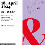 Event poster for the spring reception at the Bauhaus-Universität Weimar