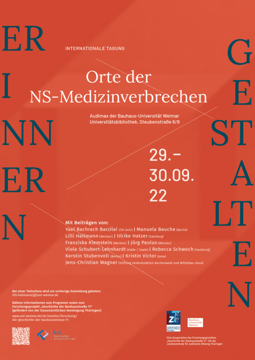 Event poster for the conference »Erinnern gestalten. Orte der NS-Medizinverbrechen«