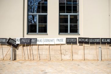 Built signs on the Main Building