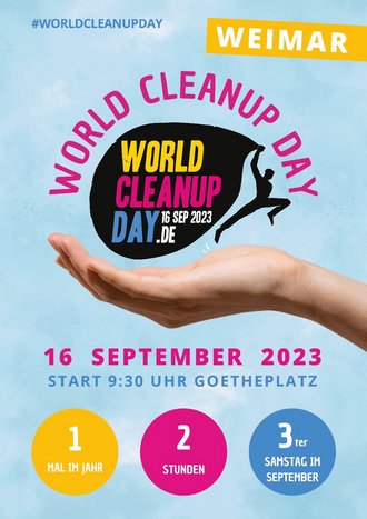 Plakat zum World Cleanup Day 2023 in Weimar