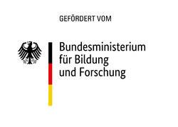 Logo des Bundesministeriums für Bildung und Forschung mit dem Hinweis auf dessen Förderung