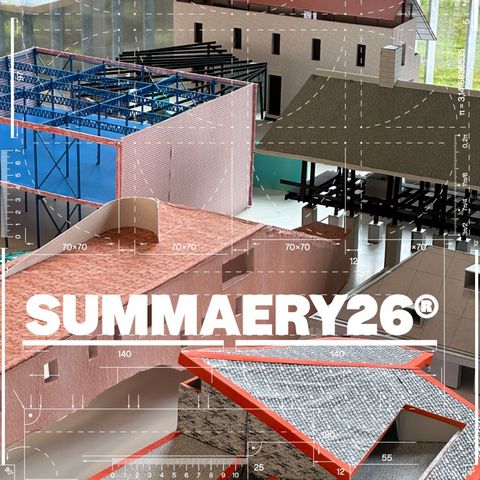 summaery2026 an der Fakultät Architektur und Urbanistik: Die Fakultät Architektur und Urbanistik zeigt auf der summaery2026 Entwürfe für Räume im Wandel. Design: Ames Grund, Hannes Altmann, August Guccione | Foto: Studierende Professur Bauformenlehre, 2. Kernmodul im Bachelor Architektur »Reforming Roofs«