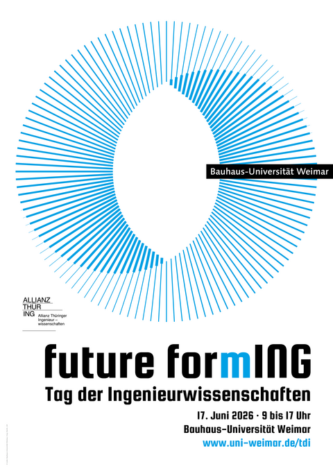 Offene Labore, Science Slam, ExpertenTalk  Veranstaltungsplakat. Bauhaus-Universität Weimar, Design: Cissy Hecht, UK