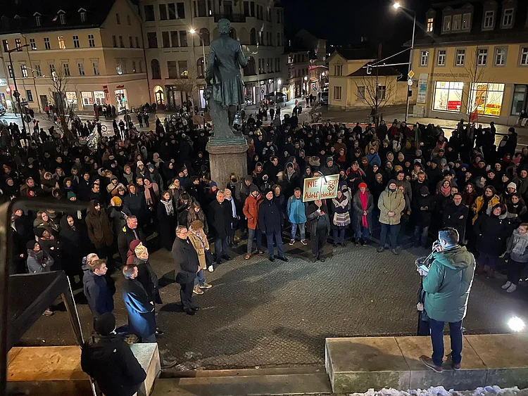 Prof. Peter Benz spricht bei studentisch organisierter Demonstration am 22. Januar 2024.