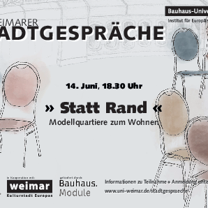 Ankündigung des 3. Weimarer Stadtgesprächs (Copyright: Institut für Europäische Urbanistik)