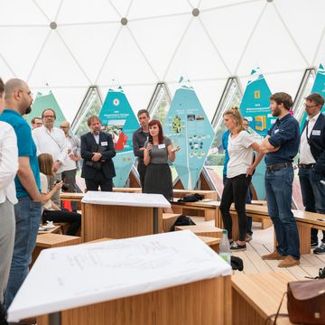 Scientific World Café beim ifex-Kolloquium 2018 im Klimapavillon (Foto: Thomas Müller)