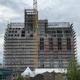 Umbau eines Speichers in ein neues Hochhaus in Stahlbetonbauweise. Foto: SGHG Ingenieure Umbau eines Speichers in ein neues Hochhaus in Stahlbetonbauweise. Foto: SGHG Ingenieure