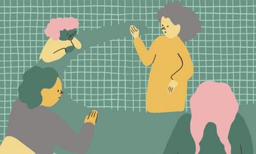 Illustration zum Thema Hilfestellungen für Lehrende und Mitarbeitende im Umgang mit Studierenden