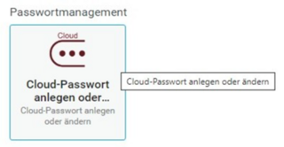 [Translate to English:] Screenshot eines Buttons im Softwareportal mit folgender Aufschrift: Cloud-Passwort anlegen oder zurücksetzen