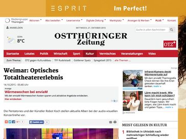 Screenshot der Website