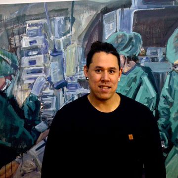 ... in his large-format paintings.