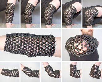 Photos of the orthosis on an arm