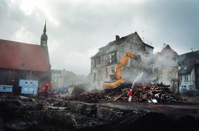 Abriss Kronswinkel in der Altstadt von Stralsund im Jahr 1996, Foto: Stefan Sauer, Stralsund Abriss Kronswinkel in der Altstadt von Stralsund