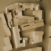 Architekturmodell der Bibliothek Vogelperspektive