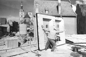 Bebauungsgebiet Badenstraße in der Altstadt von Stralsund 1989, Foto: Harry Hardenberg, Stralsund Bebauungsgebiet Badenstraße in der Altstadt von Stralsund