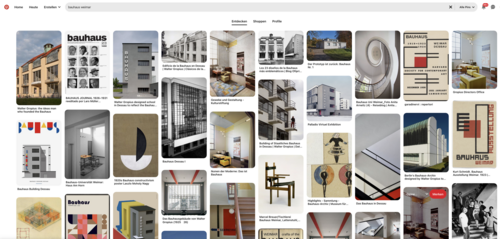Pinterest feed on Bauhaus Weimar. (Photo: Juliane Seeber)