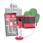 Smarte Apps und Services können helfen Verkehr, Logistik und Energie zu optimieren, um Städte grüner und lebenswerter zu gestalten. Grafik: Bauhaus.MobilityLab
