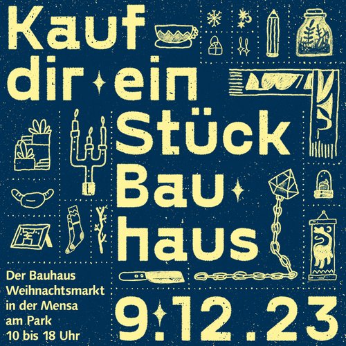 Poster for the Bauhaus Christmas Market »Buy Yourself a Piece of Bauhaus«