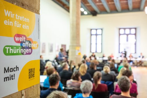 Am 25. Januar fand die Auftaktpressekonferenz der Initiative WELTOFFENES THÜRINGEN im Historischen Rathaus Jena statt. Foto: Thomas Müller