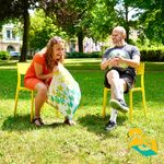 Beatrice Girth und Frederik Sukop interviewen sich zur summaery2023. Foto: Nina-Marie Luderer