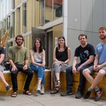 GRAFE-Kreativpreisträgerinnen und -träger v.l.n.r.: Francis Kamprath, Mathias Falco Walther, Charlene Hahne, Anna Schöller sowie Benjamin Büchner und Johannes Hensel (©Bauhaus-Universität Weimar, Foto: Candy Welz

