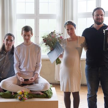 Die Preisträgerinnen und Preisträger v.l.n.r: Phillip Klein, Matthias Pitscher, Maria Antonia Schmidt und Stephan Isermann (Foto: Candy Welz)