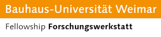 Logo »Fellowship Forschungswerkstatt« der Bauhaus-Universität Weimar