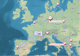 In 2024, the Bauhaus-Universität Weimar team cycled 11,000 kilometres - roughly the same distance as all the BAUHAUS4EU Alliance partners. In 2024, the Bauhaus-Universität Weimar team cycled 11,000 kilometres - roughly the same distance as all the BAUHAUS4EU Alliance partners.