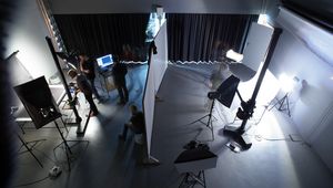 Fotostudio der Fakultät Gestaltung. Blick von oben.