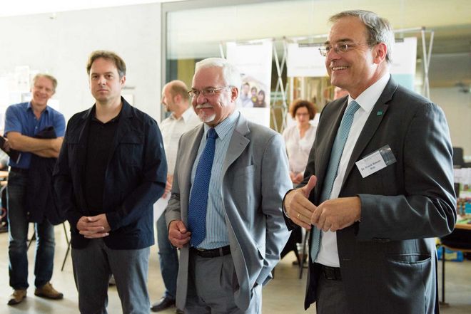Eröffnung; v.l.n.r.: Prof. Bergande (Vizedirektor BRS, Prof. Beucke, Dr. Simon-Ritz)