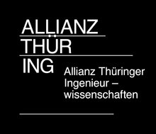Black logo with white lettering Thuringian Alliance for Engineering Sciences