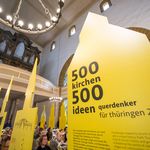Ausstellung in der Kaufmannskirche (Foto: Thomas Müller, Copyright: IBA Thüringen/EKM)