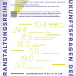 Termine der Veranstaltungsreihe. Grafik: Universitätskommunikation