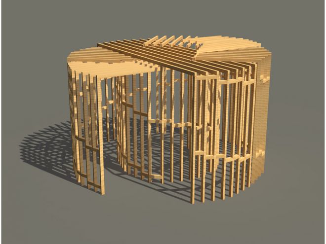 Projektgruppe 0 | 1.: Rendering des Pavillon-Modells