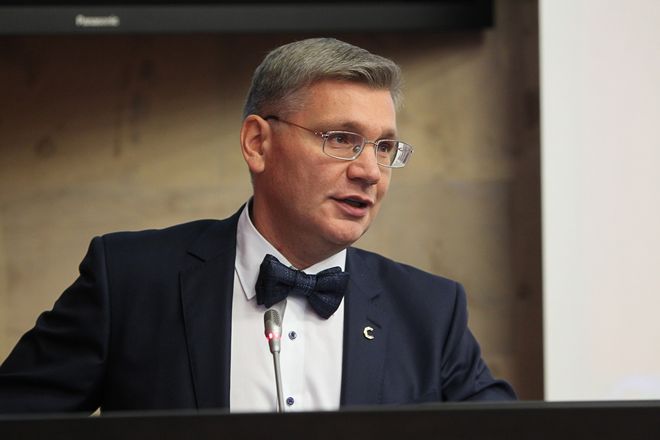 Der Rektor der Moskauer Staatlichen Bauuniversität während der Begrüßungsrede: »Ein Merkmal dieser Kooperation ist, dass sie schon immer sehr konkret war.« Foto: Vjatscheslav Korotichin