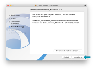 Abbildung der Schaltfläche »Installieren«