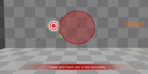 Shooter Game where the players need to lower their heart rate to aim accurately.