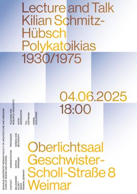 Veranstaltungsplakat (Copyright: Professur Entwerfen und Wohnungsbau)