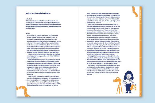 Texte und Aufgaben: Tom Wirkus, Simone Schwark, Layout und Satz: Lena Haubner, Illustrationen: Hannes Naumann Doppelseite des Arbeitsheftes