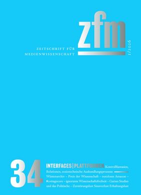 Cover von der Zeitschrift für Medienwissenschaft (1/2026): Interfaces | Plattformen
