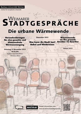 Plakat zu den Weimarer Stadtgesprächen (Copyright: Institut für Europäische Urbanistik)