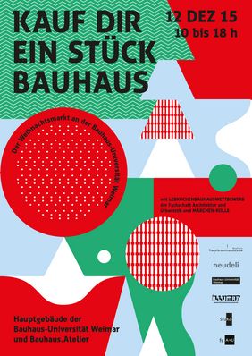 Plakat zum Weihnachtsmarkt »Kauf Dir ein Stück Bauhaus«