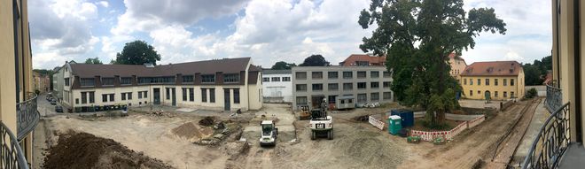 Die Baustelle fotografiert am 27. Juli 2018 von Carolin Klemm.