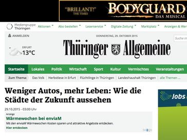 Screenshot der Website
