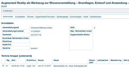 Lehrveranstaltung im BISON