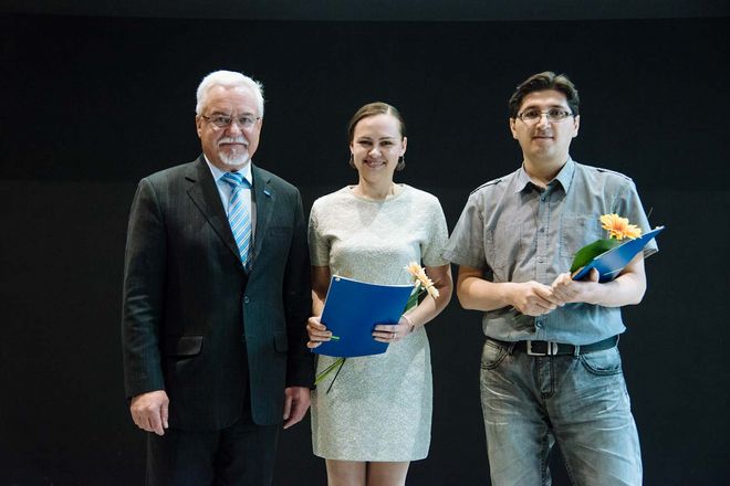 Maria Skivko und Ehsan Rabizadeh, die ein STIBET Abschlussstipendium für internationale Promovierende erhalten haben