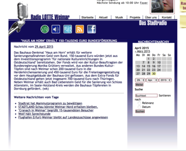 Screenshot der Website