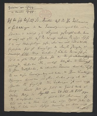 Brief Helmina von Chezys an Amalia Schoppe [Oktober 1821].