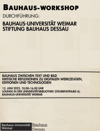 Plakat zum Workshop "Bauhaus zwischen Text und Bild"